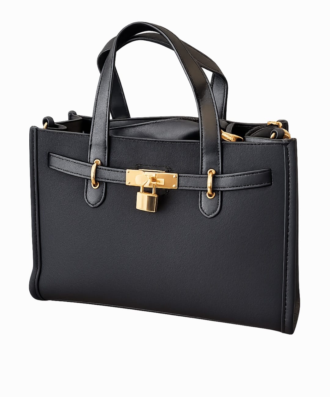 Mala Tote Média com Cadeado Dourado