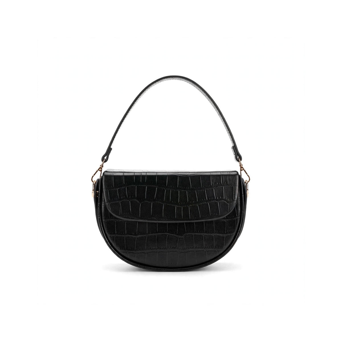 Mala Baguette Meia-Lua Croco