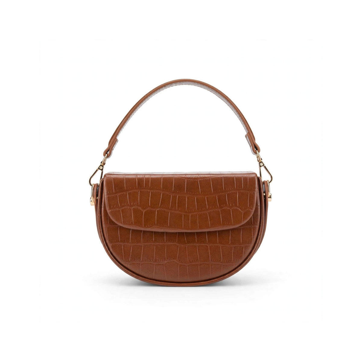 Mala Baguette Meia-Lua Croco