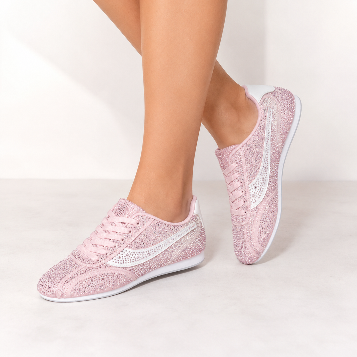 Ténis Brilhantes com Strass - Rosa Baby ou Azul Céu